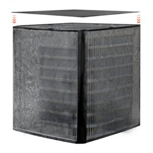VEVOR Funda Protectora para Aire Acondicionado de Exterior, 914 x 914 x 1010 mm, de Dos Capas, con Techo Extraíble, de Poliéster Resistente al Agua y Malla Transpirable, Universal, Color Negro
