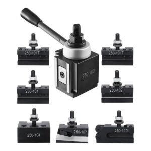 VEVOR 8 PCS Juego de Postes de Herramientas con Portaherramientas de Torno, Poste de Herramientas Tipo Cuña con Accesorios de Portaherramientas de Torneado para Minitorno y Torno de Metal 152,4-305 mm