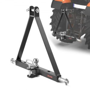 VEVOR Receptor de Enganche de 3 Puntos con Receptor de 47,625 mm, Accesorio de Enganche Rápido de 3 Puntos, Capacidad de 2721,55 kg, Compatible con Kubota, Mahindra, John Deere, Massey Ferguson