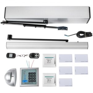 VEVOR Abridor de Puerta Automático, 110 - 240 V 50 W Abrepuertas Automático, 120 grados Abridor de Puerta Abatible para Supermercados, Puertas Cortafuegos, Hospitales, Salas de Reuniones, Laboratorios