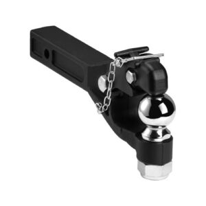 VEVOR Gancho de Enganche de 9070 kg para Receptor Militar de 2 pulgadas, Bola de Enganche Combinada de 2-5/16 pulgadas, se Adapta a Anillos de Luneta de 2,5"-3", Revestimiento de Polvo Negro