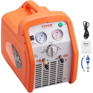 VEVOR Máquina de Recuperación de Refrigerante Portátil 1HP Máquina de Recuperación Doble Cilindro con Protección de Alta Presión 1750 rpm para Vapor de Refrigerante Líquido Aire Acondicionado de Coche
