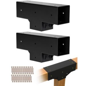 VEVOR Kit de Pérgola en Forma de T, 10 x 10 cm, de 3 Vías, Kit de Soporte de Cenador de Carpintería DIY con Tornillos para Vigas de Madera de 92 x 92 mm en Tamaño Real para Banquetes y Fiestas