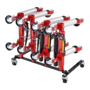 VEVOR Soporte para Carrito de Transporte de Coche Soporte de Almacenamiento con Ruedas Giratorias de 360° para Gato Hidráulico Capacidad para 4 Carritos Compatible con la Mayoría de los Carritos