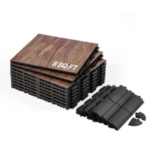 VEVOR Pistas de Baile de PP y PVC, 9 Piezas Entrelazadas, Suelo de Baile Portátil para Práctica de Baile con Base Acolchada (Veta de Madera de Roble, 9 Pies Cuadrados/Caja), 315 x 315 x 17,2 mm