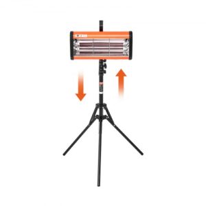 VEVOR Lámpara de curado por infrarrojos, uso dual de mano/soporte, temporización de 2000 W 0-90 min, luz de curado para coche con calefacción automática con soporte, calentadores de cabina de horneado en aerosol de 3,55 pies cuadrados, secador de pintura para reparación in situ