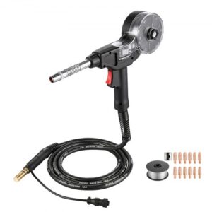 VEVOR Pistola de Carrete MIG 135A con Cable 3 m Compatible con Spoolmate 100 para Millermatic Multimatic Syncrowave con Alambre Aluminio, Rodillo, Puntas de 0,8-0,9mm para Taller Reparación Automotriz