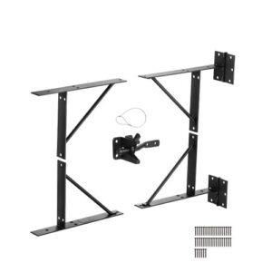 VEVOR Escuadra para Marco de Puerta Anti Hundimiento 305 x 195 x 38 mm 1 Juego Soporte de Esquina de Hierro, Puertas de Cobertizo, Puertas de Corral, Puertas de Entrada, Puertas de Establo, Negro