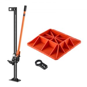 VEVOR Gato Agrícola con Base 122 cm con Elevación Alta y Trinquete Carga Máxima de 3,18 T para Uso Todoterreno de Alta Resistencia con Rango de Elevación de 130,1-1079,5 mm para Tractor, Camión, SUV