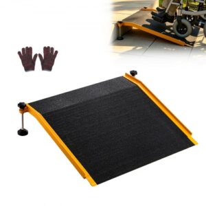VEVOR Rampa para Silla de Ruedas de 670 x 810 mm, Rampa de Umbral de Aluminio Antideslizante, Capacidad de Carga 181,4 kg, Plataforma para Entradas, Garajes, Andadores, Puertas, Scooters y Carros