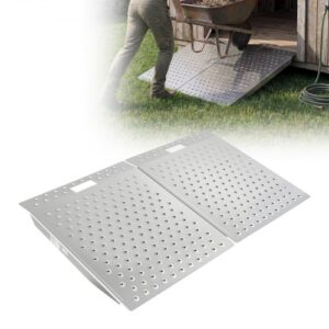 VEVOR Rampa para Silla de Ruedas de Aluminio 750 x 617 mm, Rampa de Umbral Antideslizante, Plataforma Capacidad de 340,2 kg para Puertas, Garajes, Carretillas, Andadores, Scooters y Equipos con Ruedas