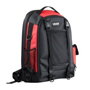 VEVOR Mochila de Soldadura 25,2 L para Herramientas y Casco, Fabricada en Poliéster de Alta Densidad 1680D, con Bolsa para Casco, para Guardar Equipo de Soldadura, Acampada y Senderismo, Negro