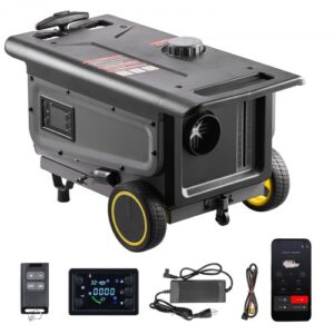 VEVOR Calentador Diésel 5-8KW Portátil, con Control por Aplicación Bluetooth, Mando a Distancia y Pantalla LCD, Diseño con Ruedas, Depósito de Combustible de 5 L para Camiones, 566 x 400 x 321 mm