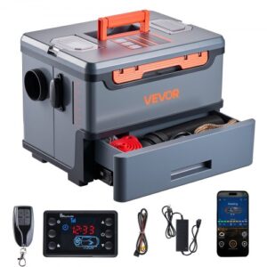 VEVOR Calentador Diésel de 5-8KW Portátil, Todo en Uno, con Control por Bluetooth, Mando a Distancia y Pantalla LCD, Depósito de Combustible 5 L para Camiones y Autocaravanas, 425 x 320 x 310 mm