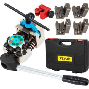 VEVOR Herramienta de abocardado de línea de freno simple doble burbuja de 45° para tubos de 4,75 mm, 6,35 mm, 8 mm, 9,5 mm, adecuada para líneas de metal blando de cobre para reparación de automóviles