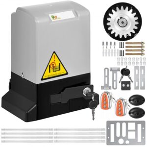 VEVOR Operador de Apertura de Puerta 600 kg Abridor Automático de Puerta Corrediza Control Remoto Más de 30 m, Cremallera Metálica 4 m Riel de Liberación Fotocélula Clave, Motor de Puerta Corredera
