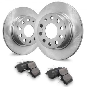 Kit de freno trasero VEVOR compatible con Audi A3 (8P), VW Golf 5 6, Seat LEON, SKODA OCTAVIA, ALTEA, kit de reemplazo de pastillas de freno de cerámica, rotores traseros de 253 mm