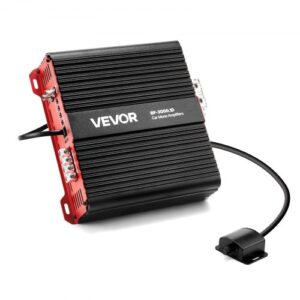 VEVOR Amplificador Monobloque para Coche de 3000 W, RMS MÁX. 1/2/4 Ohmios, Clase D, con Control Remoto de Nivel de Subwoofer, Filtro de Paso Bajo, Refuerzo de Graves y Control de Volumen, Negro