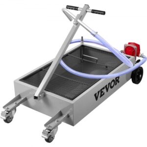VEVOR Bandeja de drenaje de aceite tanque de drenaje de aceite 56,85 L bandeja de drenaje de aceite perfil bajo 5 L mano plegable con bomba manguera ruedas giratorias para automóvil, SUV, camiones