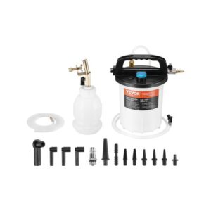 VEVOR Kit de Purga de Frenos, Extractor de Líquido de Frenos 3 L con Botella de Recarga de Sifón 1 L y 13 Conectores de Manguera, con Manguera de Silicona Extendida y Manija, 265 x 190 x 265 mm