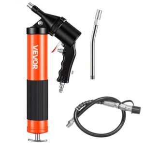 VEVOR Pistola de Engrase, 6000 PSI, con Empuñadura de Pistola y Capacidad 0,4 L, Incluye Manguera Flexible de 45,7 cm, 1 Tubo de Extensión Rígido y 2 Boquillas Planas para Automoción y Náutica