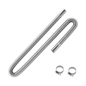 VEVOR Tubo de Escape para Calentador de Estacionamiento Flexible, con 2 Abrazaderas, Acero Inoxidable, con Sección Transversal para Calentadores Diésel de 2/5/8 kW, ? 25 x 1190 mm, 1 ud, Plata