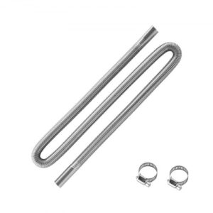 VEVOR Tubo de Escape para Calentador de Estacionamiento, Manguera de Escape para Calentador Diésel 2/5/8 kW de Coche con 2 Abrazaderas, Acero Inoxidable, con Sección Transversal, ? 25 x 1490 mm