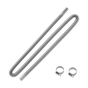 VEVOR Tubo de Escape para Calentador de Estacionamiento, con 2 Abrazaderas, Acero Inoxidable, con Sección Transversal de ? 25 mm para Calentadores Diésel de 2/5/8 kW, ? 25 x 1980 mm, 1 ud, Plata