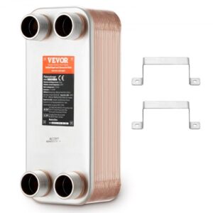 VEVOR 30 Intercambiadores Calor Placas Acero Inoxidable 316 L 301 x 126 x 110 mm para Calefacción por Suelo, Calentamiento de Agua, Derretimiento de Nieve, Enfriamiento de Cerveza