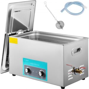 VEVOR Limpiador Ultrasónico 22 L Control de Máquina de Limpieza Ultrasónica con Perilla de Acero Inoxidable 304, con Temporizador Calentador para Joyas, Relojes, Gafas, Instrumentos Dentales