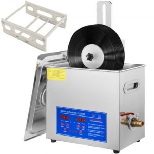 VEVOR Máquina Limpiadora de Discos de Vinilo Ultrasónica 6 L Rejilla de Secado