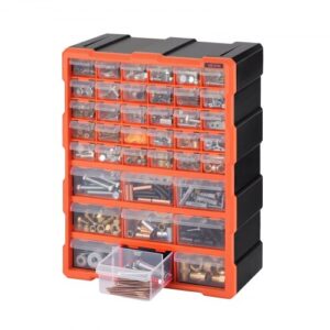 VEVOR Organizador de Almacenamiento de Piezas Pequeñas con 39 Cajones, Armario Organizador con Cajones Transparentes de Plástico para Manualidades Cuentas Herramientas Tornillos Garaje Oficina Taller