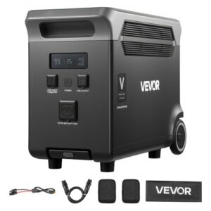 VEVOR Batería Portátil, 3840 Wh LiFePO4, Paquete de Energía de Respaldo con 3 Puertos de Salida para Uso Doméstico, Camping, Viajes por Carretera, Autocaravanas y Emergencias, 609 x 294 x 457 mm