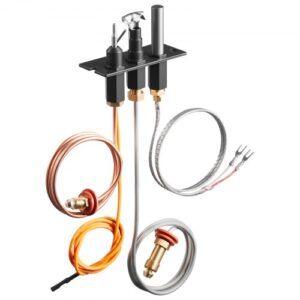 VEVOR Conjunto de Piloto de Gas, OE 485-510A, 4021-736, 2103-010, para Chimenea, Repuesto de Encendido de Gas Natural, Compatible con Quadra-Fire, Heat & Glo y Heatilator, Negro, 160 x 120 x 40 mm