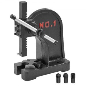 VEVOR Prensa de Eje Prensa de Eje Manual 1 T Altura Máxima de 150 mm Prensa de Eje de Escritorio Manual de Hierro Fundido Resistente Prensa Manual de Precisión para Estampar, Doblar, Estirar, Formar