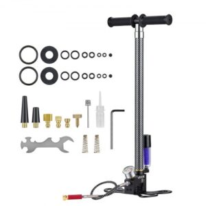 VEVOR Bomba Manual PCP 3,5 Etapas, Bomba PCP de Pistola de Aire 4500 PSI 31,03 MPa, con Filtro de Aceite y Humedad, Manómetro, Cuerpo de Acero Inoxidable, para Inflado de Neumáticos, Paintball