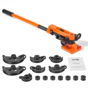 VEVOR Dobladora de Tubos Manual Dobladora de Tubos con Carraca 10-25 mm 7 Matrices para Doblar Tubos de Cobre y Aluminio a 180° para HVAC Aire Acondicionado Frigorífico Automóviles