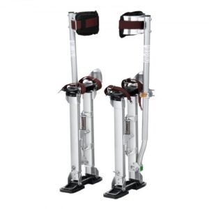 VEVOR Zancos de Trabajo de Aleación de Aluminio Altura Ajustable de 45,7-76,2 cm Zancos de Pintor Carga de 103 kg Zancos para Paneles de Yeso Tamaño de Pies 27-29cm para Pintura Decoración Color Plata