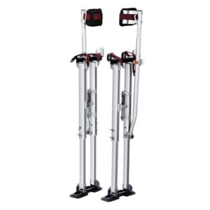 VEVOR Zancos de Trabajo de Aleación de Aluminio Altura Ajustable de 91,4-126,7 cm Zancos de Pintor Carga de 103kg Zancos para Paneles de Yeso Tamaño de Pies 27-29cm para Pintura Decoración Color Plata
