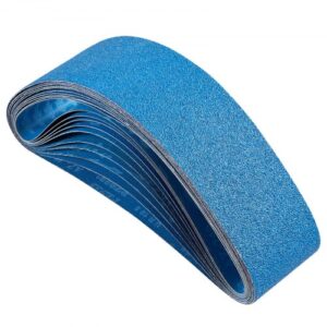 VEVOR 4 Bandas de Lijado de 91 cm, 10 Unidades 2 de Cada Grano: 40, 60, 80, 120 y 240 de Zirconio para Afilar Cuchillos, Pulir Metales, Acero Inoxidable y Acabado de Aleación de Níquel, Azul