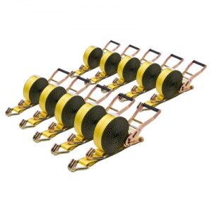 VEVOR Correas de Trinquete, 50,8 mm x 9,1 m, con Gancho Doble en J, Resistencia a la Rotura de 4536 kg, para Mudanzas, Remolques, Motocicletas, Kayaks, Techo de Automóviles, Paquete de 10 uds