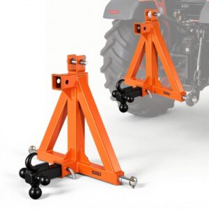 VEVOR Enganche de Remolque de 3 Puntos, Boca de 508 mm, Adaptador de Acoplamiento con Gancho y Bolas de Remolque, para Tractores de Categoría 1 Kubota Mahindra Ford Yanmar John Deere Massey Ferguson