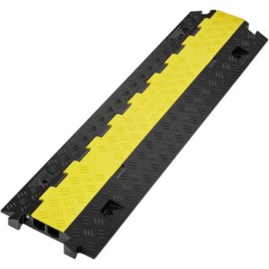 VEVOR Rampa de Protección de Cable Canaleta Para Cable 1 Pieza 2 Vías Canaleta Pasacables de Suelo 3,05 x 2,79 cm Protector de Cables de Tpu y Tpr 91,8x25x4,3 cm