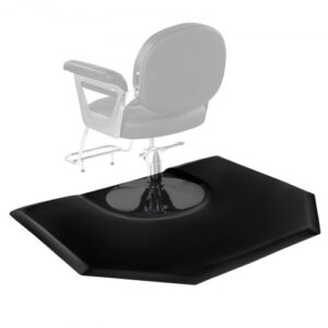 VEVOR Alfombrilla de Peluquería para Estilistas, Antifatiga, Hexagonal, con Corte Redondo, Superficie de PVC Fácil de Limpiar y Bordes Biselados Anticaídas, 1225 x 1505 x 25 mm, Negro Mate, 1 ud