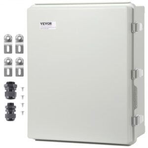 VEVOR Caja de conexiones eléctricas, cubierta con bisagras para caja eléctrica de plástico ABS 530x430x200 mm, pestillo de acero inoxidable impermeable IP67 a prueba de polvo para proyectos eléctricos