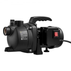 VEVOR Bomba de Chorro de PP para Pozos Poco Profundos 800 W 230 V, Caudal Máximo de 3700 L/h, Altura de Succión de 8 m, Protección Térmica, Voltaje Estándar Europeo, para Riego de Jardines, Césped