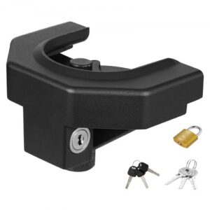 VEVOR Juego de Candados para Remolque, Compatible con Acoplamientos de 58,7375 mm, Robusto, Antirrobo, con 3 Llaves y Candado, Apto para Autocaravanas, Barcos y Remolques, 110 x 90 x 80 mm, Negro