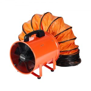 VEVOR Ventilador Extractor Industrial 221 W Extractor de Aire Conducto 254 mm Manguera de Extracción 10 m Volumen de Aire de 2922 m3/h Extractor de Aire 2 Engranajes para Extracción de Polvo y Humo