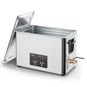 VEVOR Limpiador Ultrasónico 30 L, Máquina de Limpieza Ultrasónica Profesional con Cesta de Limpieza y Pantalla Digital, 480 W, Acero Inoxidable, 40 kHz, para Piezas, Carburadores e Instrumentos