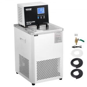 VEVOR Enfriador de Laboratorio 6L de Acero Inoxidable Bomba de Circulación de Enfriamiento de Laboratorio -5~100°C Pantalla LCD Enfriado por Agua de Circulación para Biotecnología, Análisis Químicos